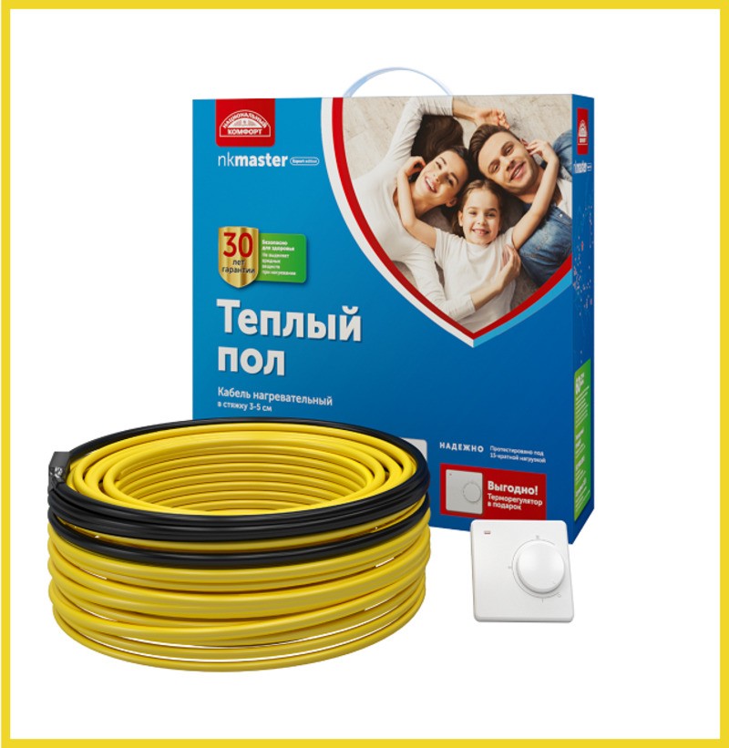 Кабель нагревательный "Национальный комфорт" Мастер БНК 37,5 м/450 Вт с терморегулятором